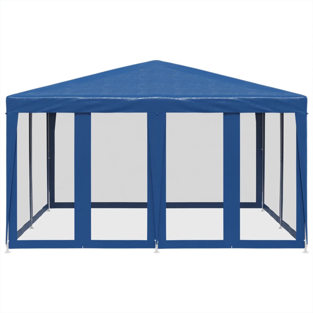 Tenda p/ festas c/ 8 paredes laterais malha 4x4 m PEAD azul