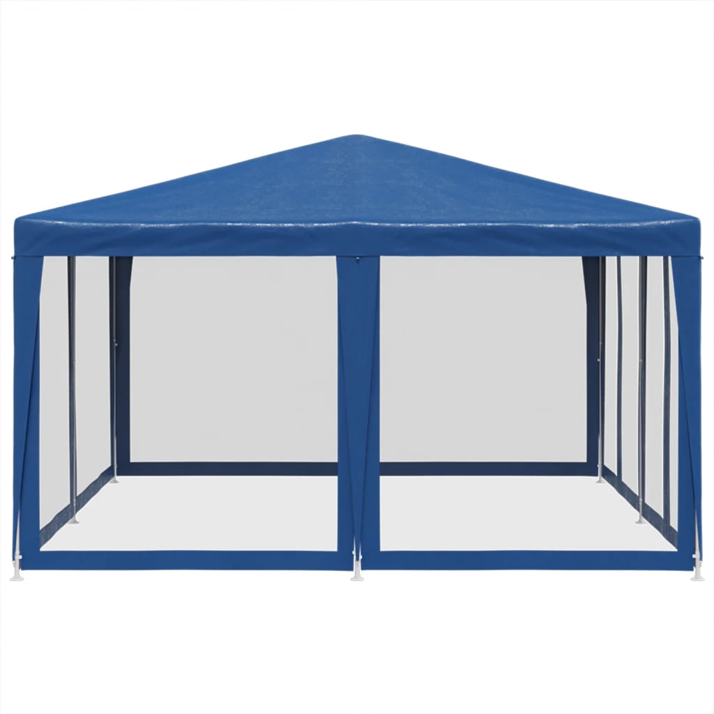 Tenda p/ festas c/ 8 paredes laterais malha 4x4 m PEAD azul