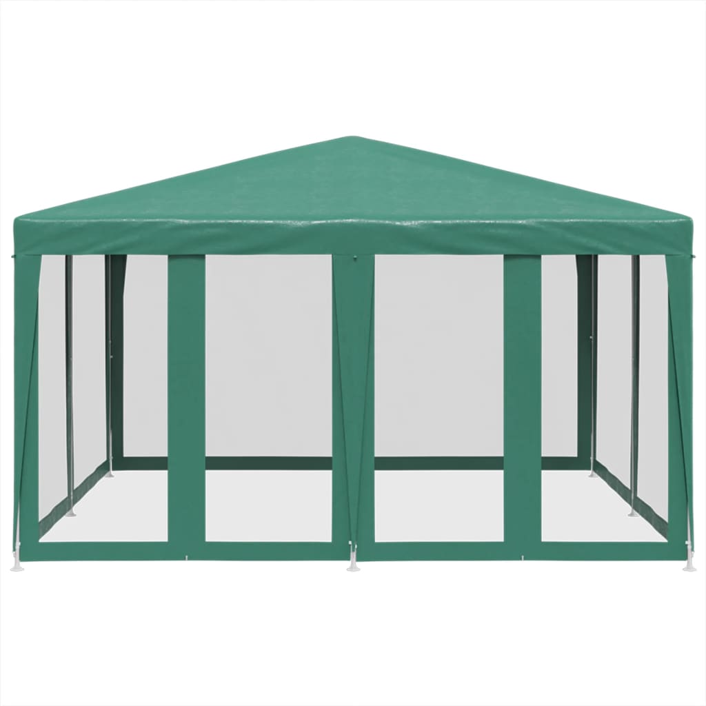 Tenda p/ festas c/ 8 paredes laterais em rede 4x4 m PEAD verde