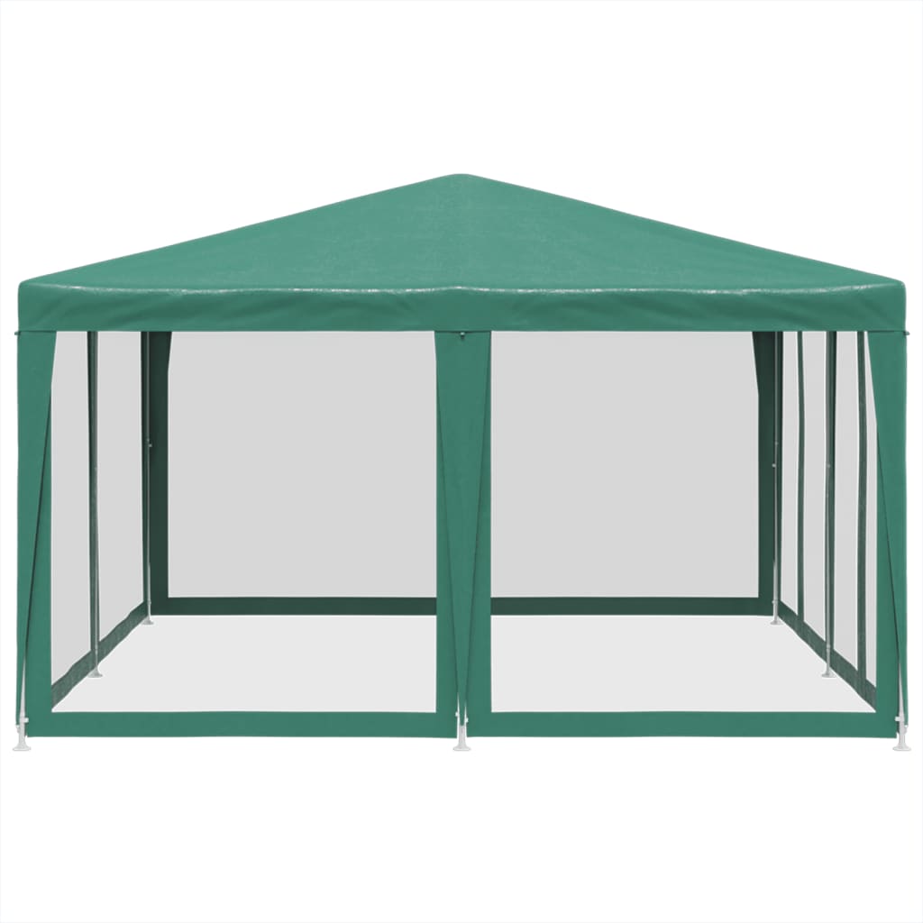 Tenda p/ festas c/ 8 paredes laterais em rede 4x4 m PEAD verde