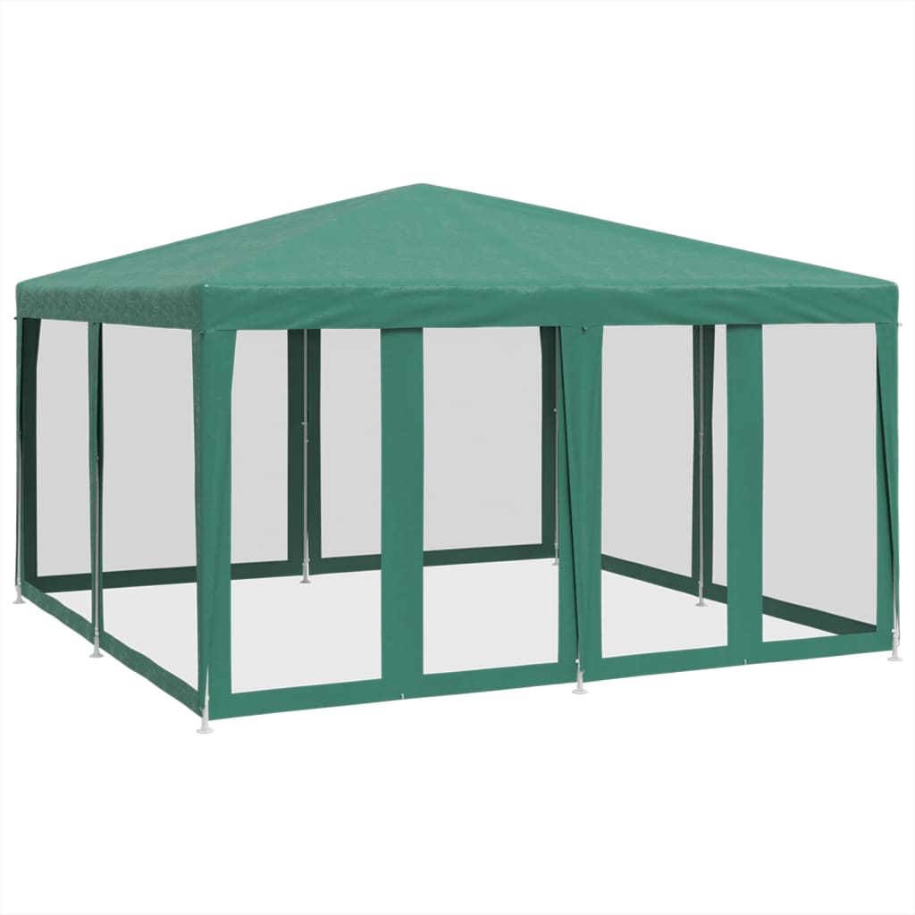 Tenda p/ festas c/ 8 paredes laterais em rede 4x4 m PEAD verde