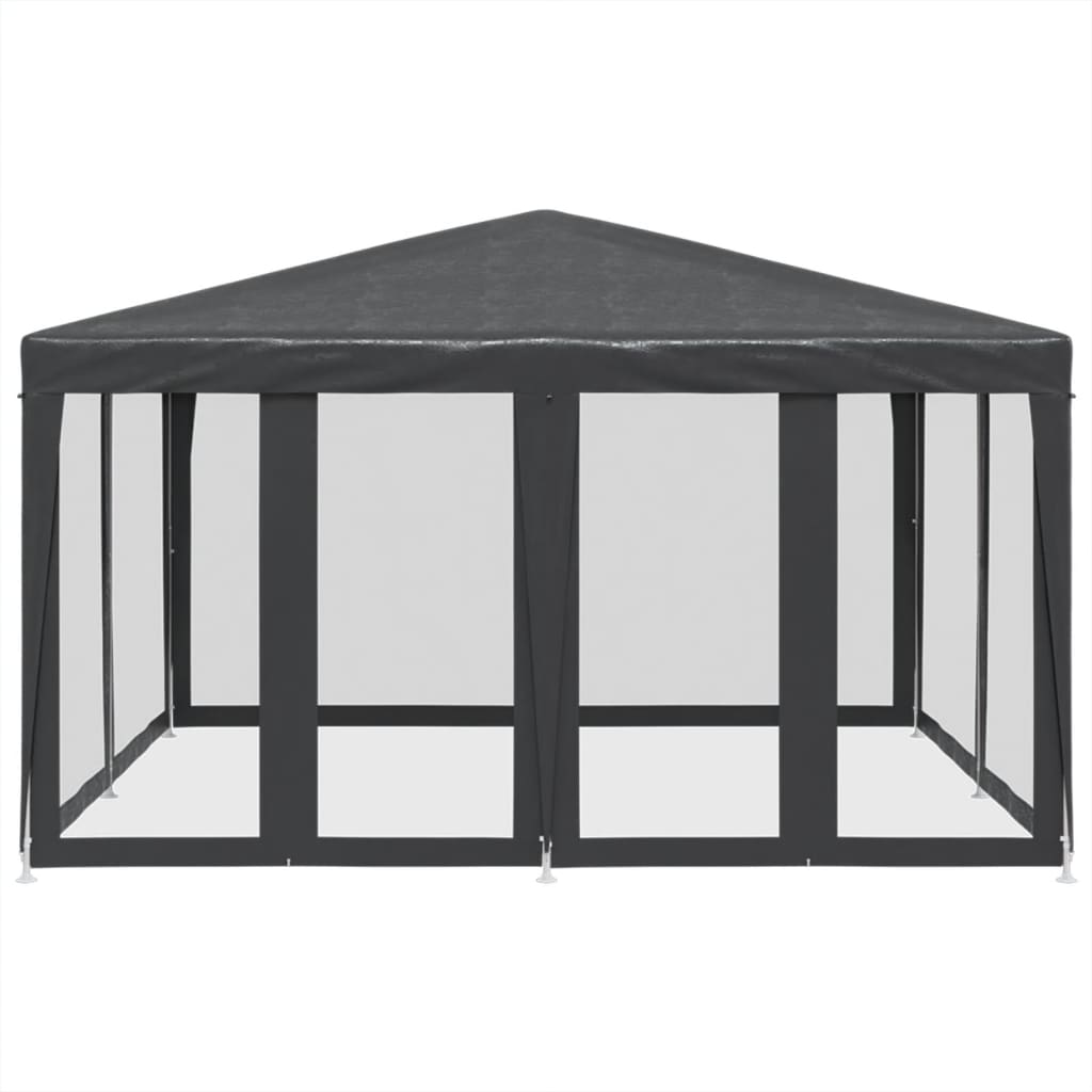 Tenda p/ festas 8 paredes laterais malha 4x4 m PEAD antracite