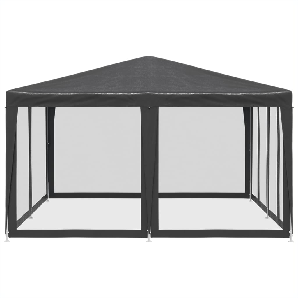 Tenda p/ festas 8 paredes laterais malha 4x4 m PEAD antracite