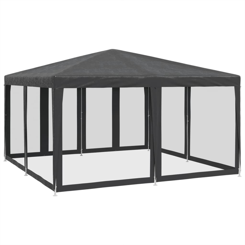 Tenda p/ festas 8 paredes laterais malha 4x4 m PEAD antracite
