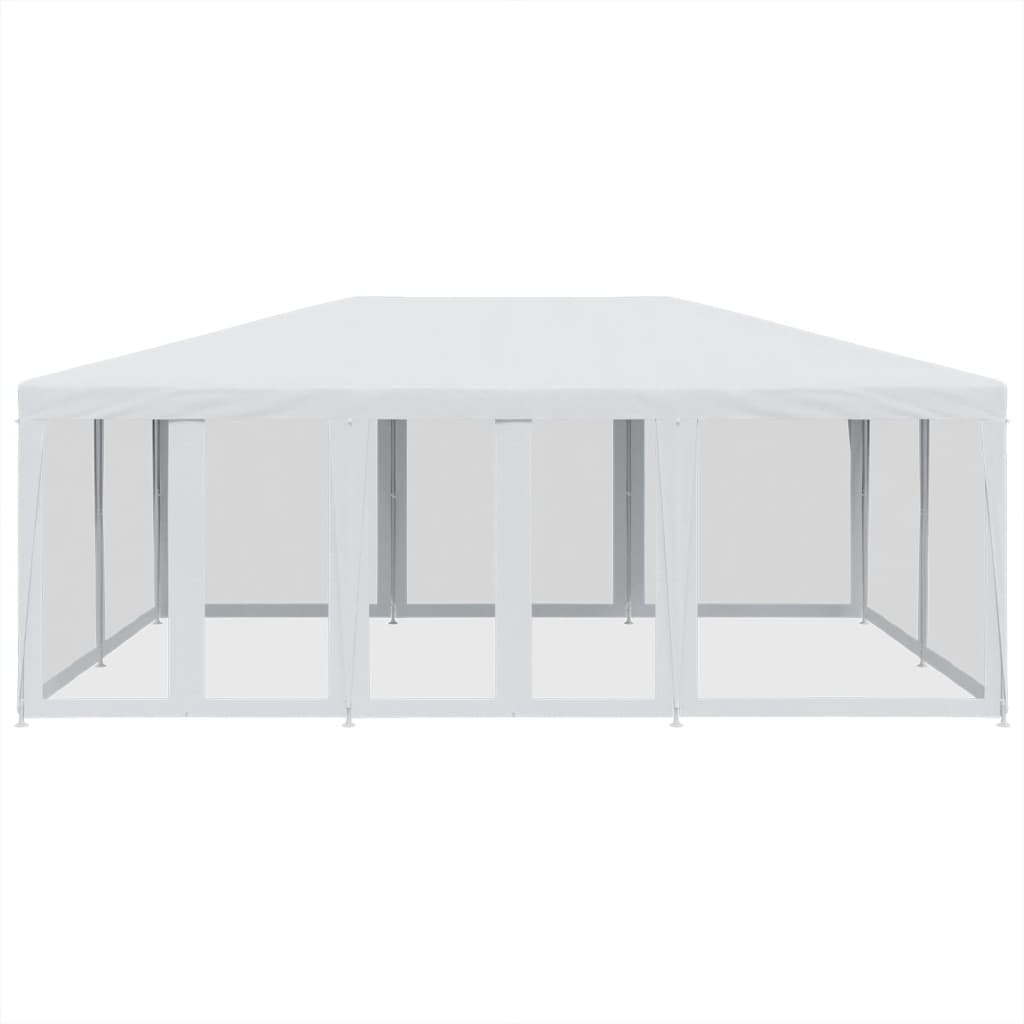 Tenda p/ festas c/ 10 paredes laterais malha 6x4 m PEAD branco