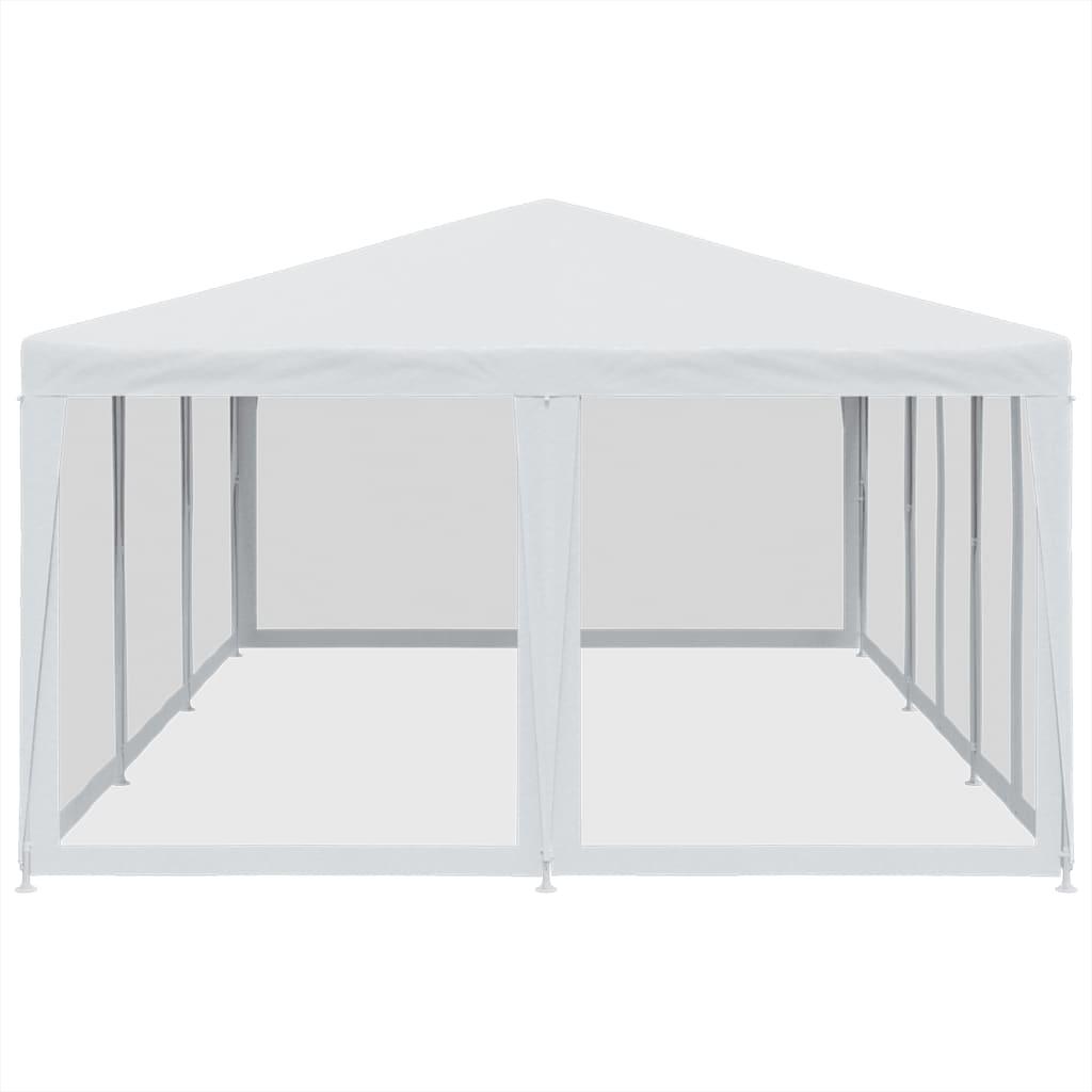 Tenda p/ festas c/ 10 paredes laterais malha 6x4 m PEAD branco