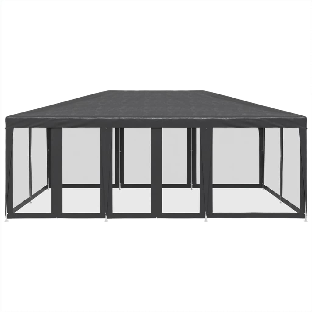 Tenda p/ festas 10 paredes laterais malha 6x4 m PEAD antracite