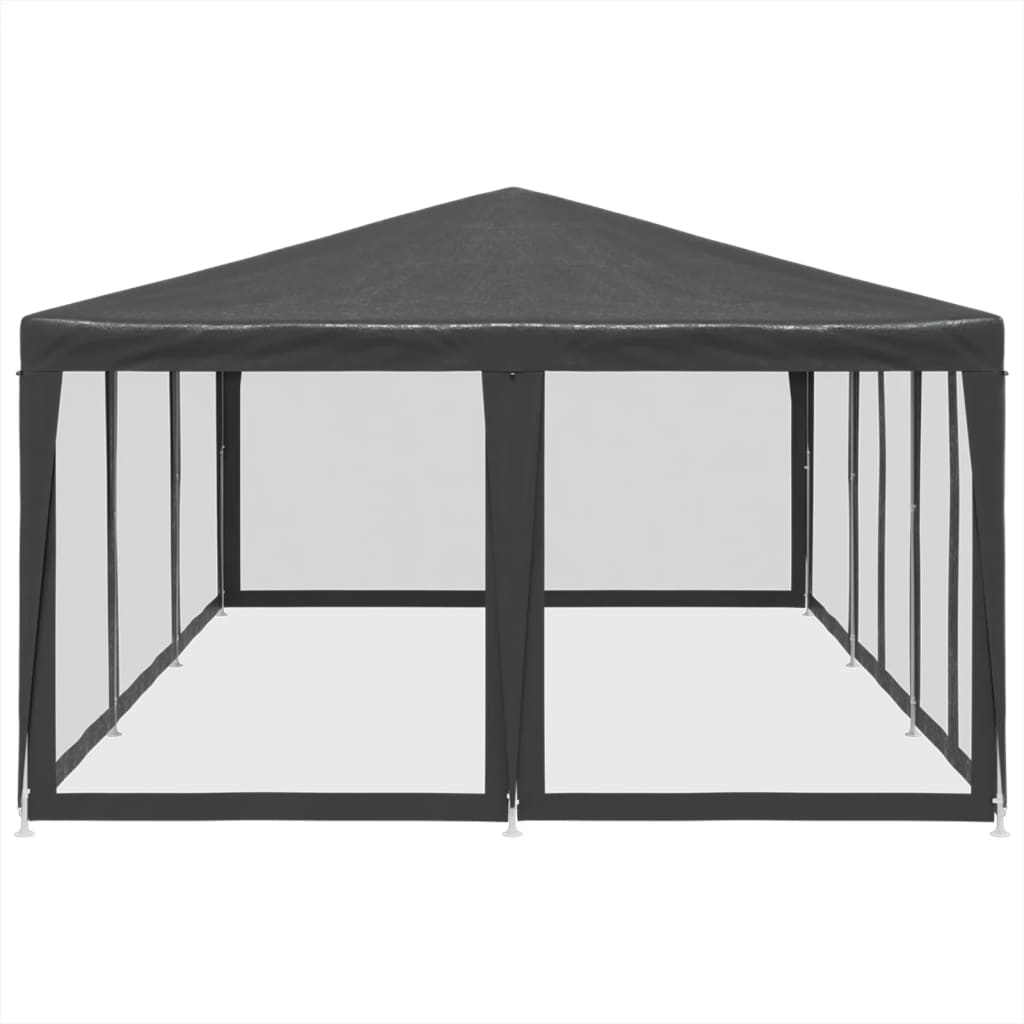 Tenda p/ festas 10 paredes laterais malha 6x4 m PEAD antracite