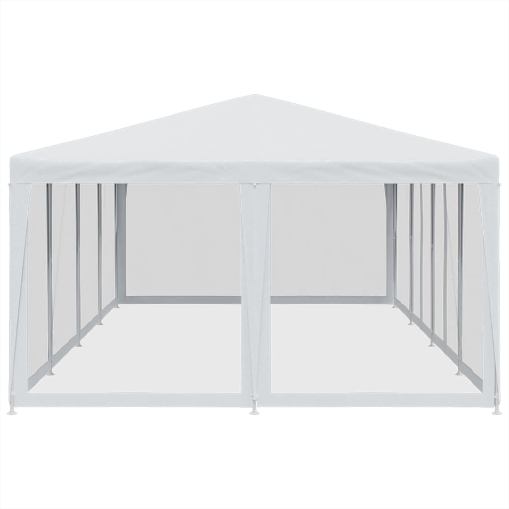 Tenda p/ festas c/ 12 paredes laterais malha 8x4 m PEAD branco
