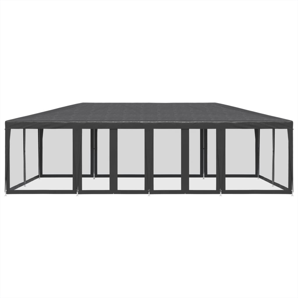 Tenda p/ festas 12 paredes laterais malha 8x4 m PEAD antracite