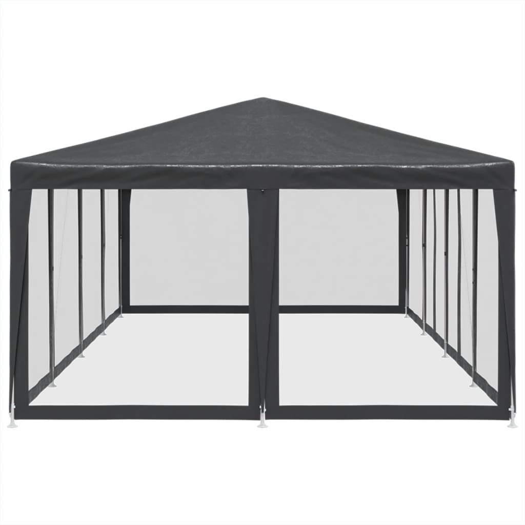Tenda p/ festas 12 paredes laterais malha 8x4 m PEAD antracite