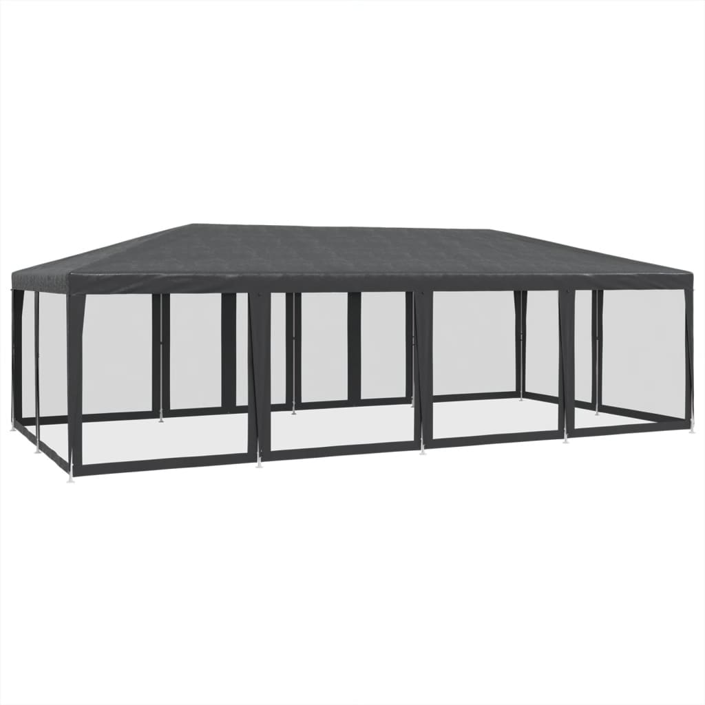 Tenda p/ festas 12 paredes laterais malha 8x4 m PEAD antracite
