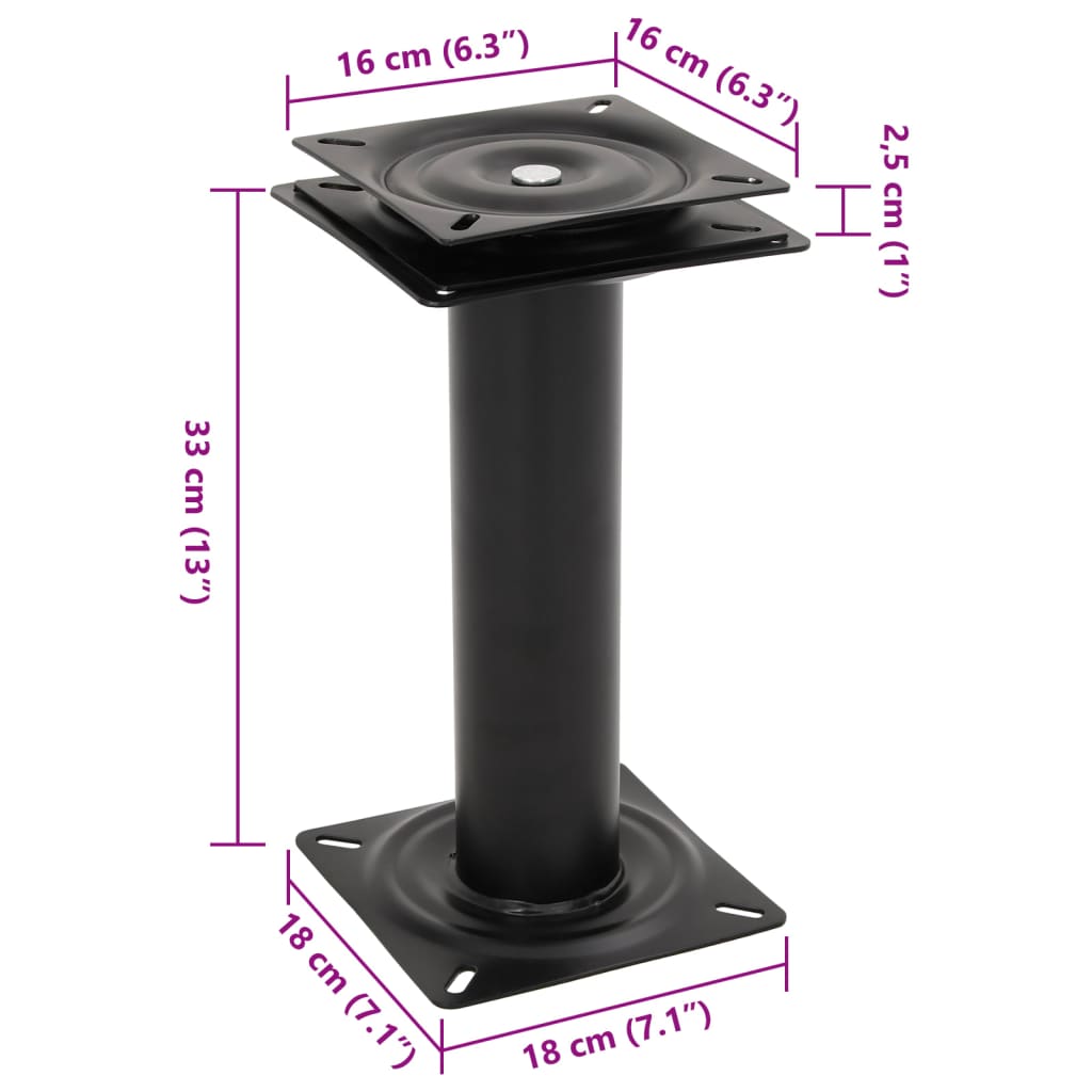 2 pcs pedestais para banco de barco giratórios a 360° aço