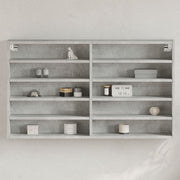 Armário vitrine 100x15x58 cm derivados de madeira cinza cimento