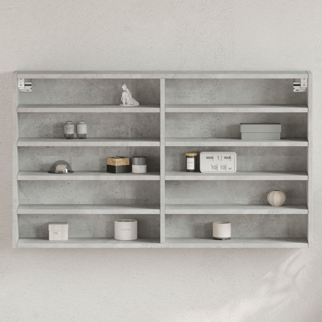 Armário vitrine 100x15x58 cm derivados de madeira cinza cimento