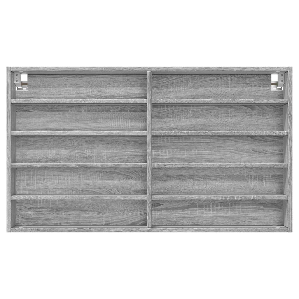 Armário vitrine 100x15x58 cm derivados de madeira cinza sonoma