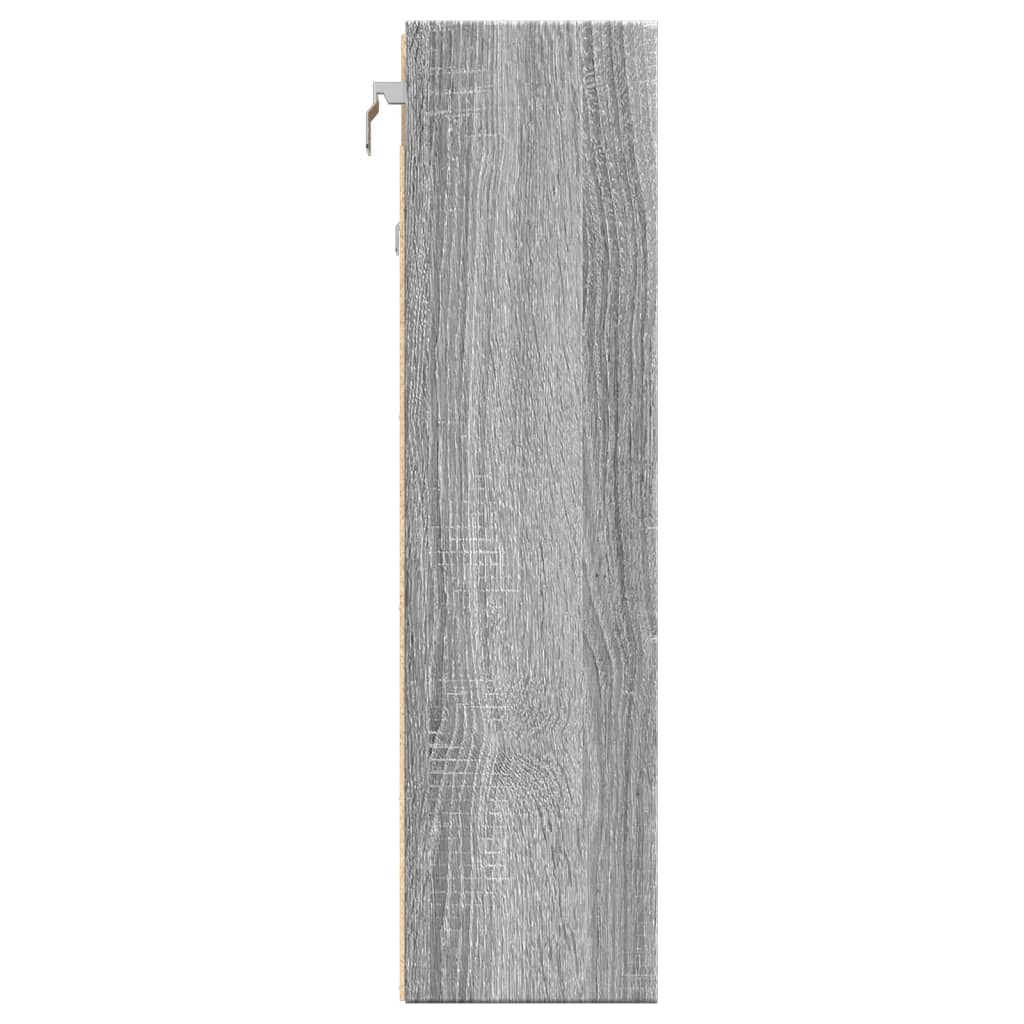 Armário vitrine 100x15x58 cm derivados de madeira cinza sonoma