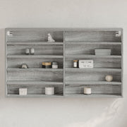 Armário vitrine 100x15x58 cm derivados de madeira cinza sonoma