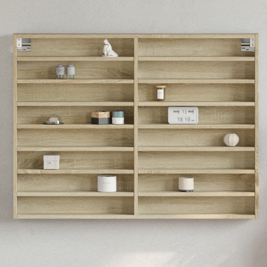 Armário vitrine 100x8,5x75 cm derivados madeira carvalho sonoma