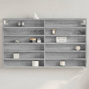Armário vitrine 100x8,5x58 cm derivados de madeira cinza sonoma