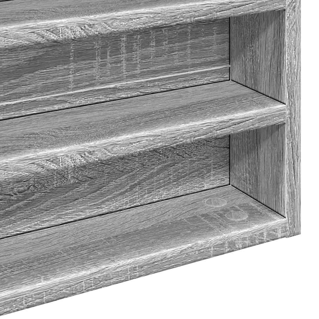 Armário vitrine 100x8,5x50 cm derivados de madeira cinza sonoma