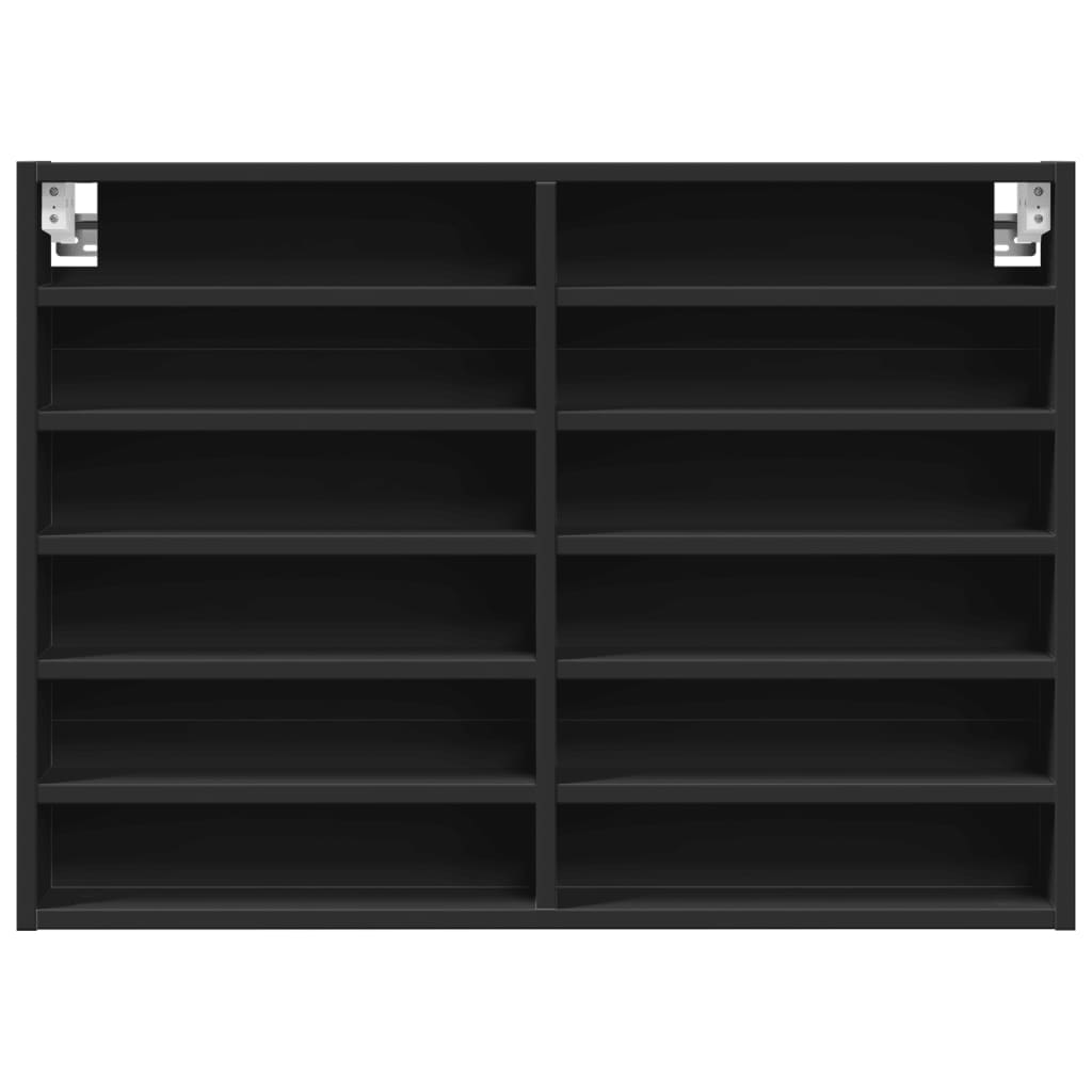 Armário vitrine 80x8,5x58 cm derivados de madeira preto