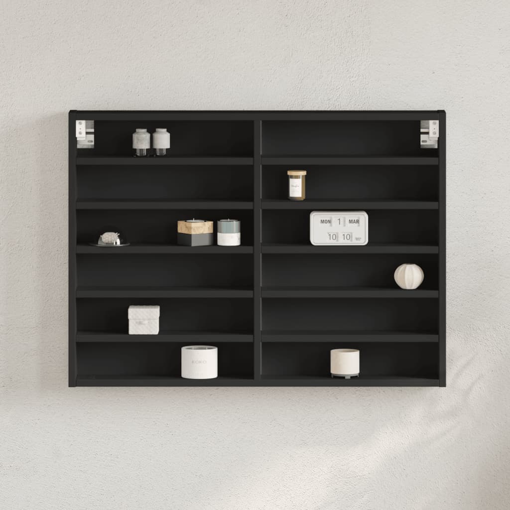 Armário vitrine 80x8,5x58 cm derivados de madeira preto