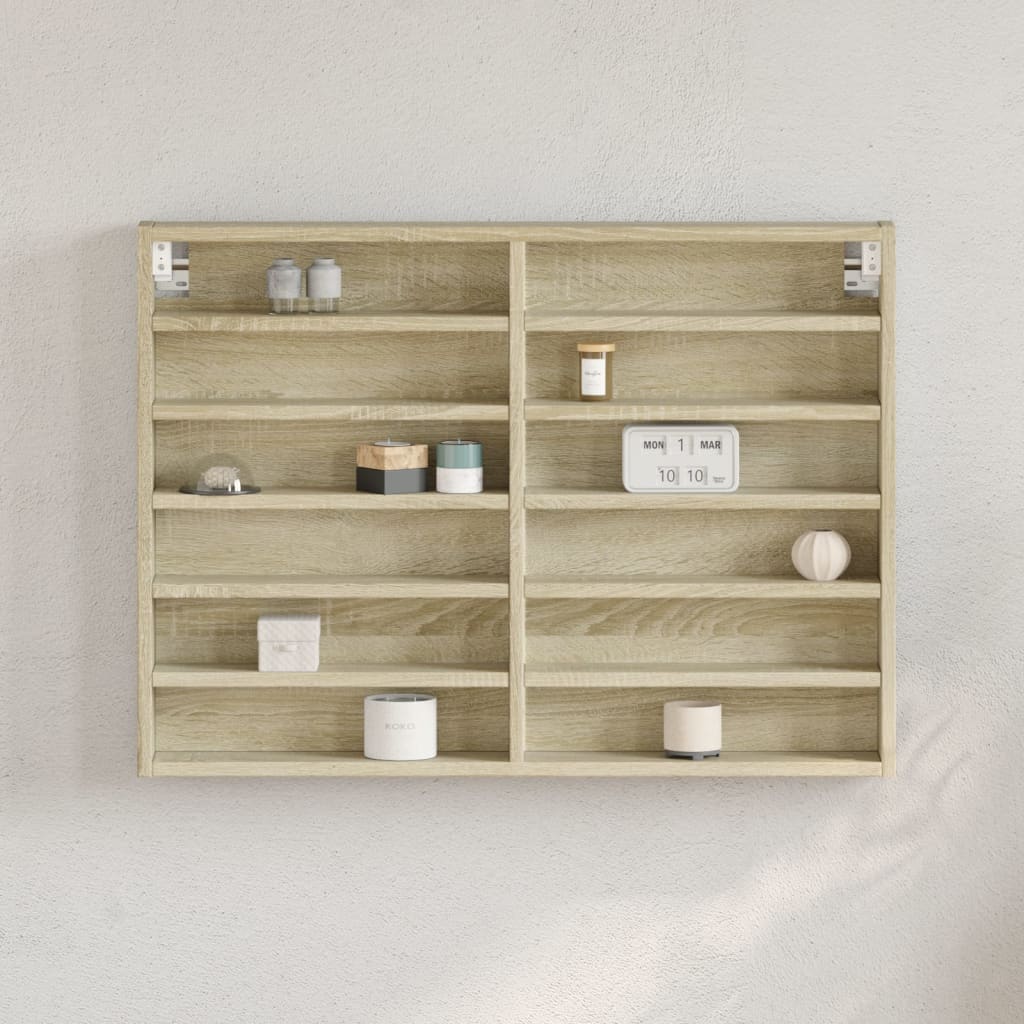 Armário vitrine 80x8,5x58 cm derivados madeira carvalho sonoma