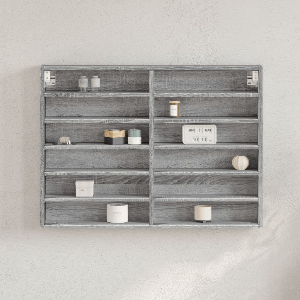 Armário vitrine 80x8,5x58 cm derivados de madeira cinza sonoma