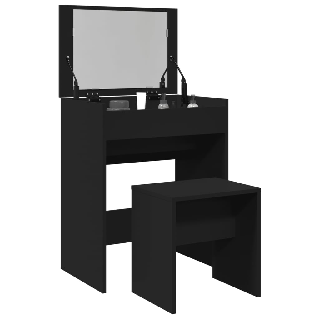 Toucador e banco 60x40x113,5 cm preto