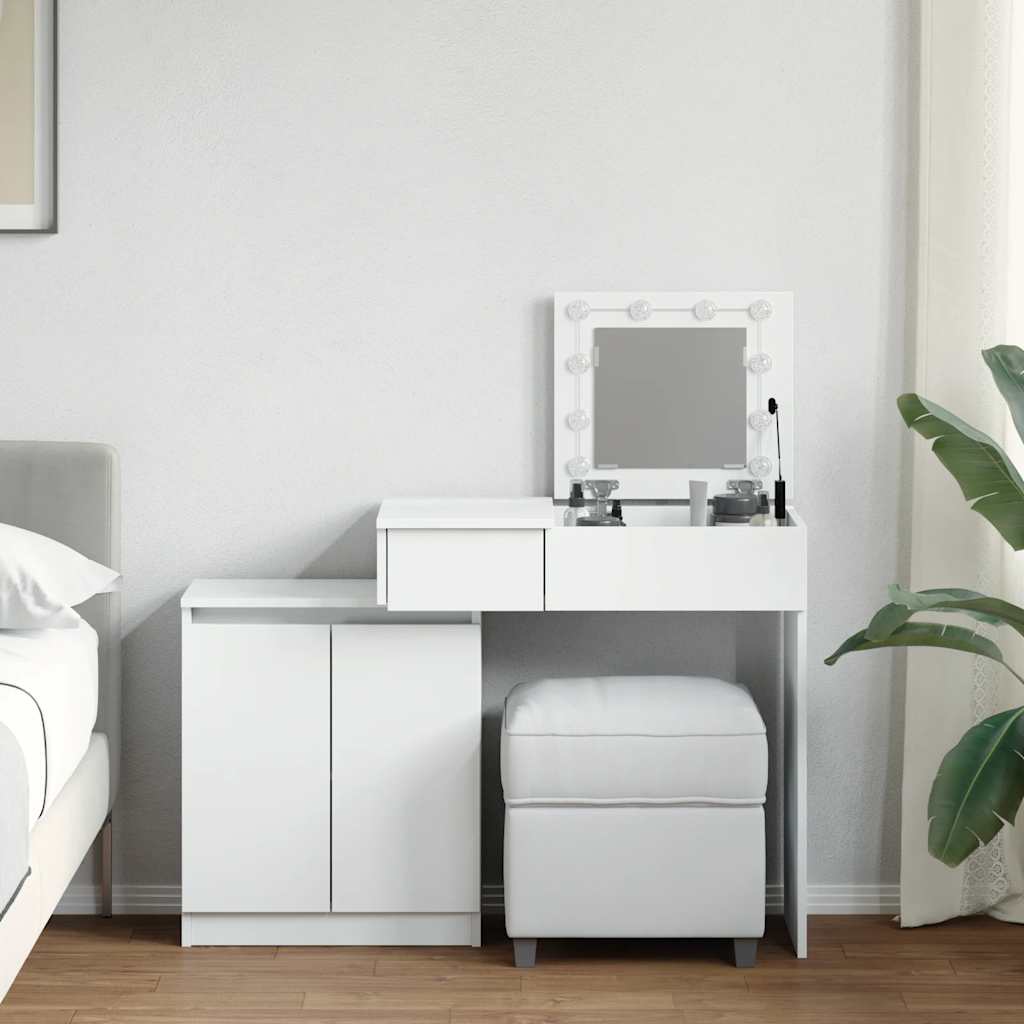 Toucador com LED 115x37x110,5 cm branco
