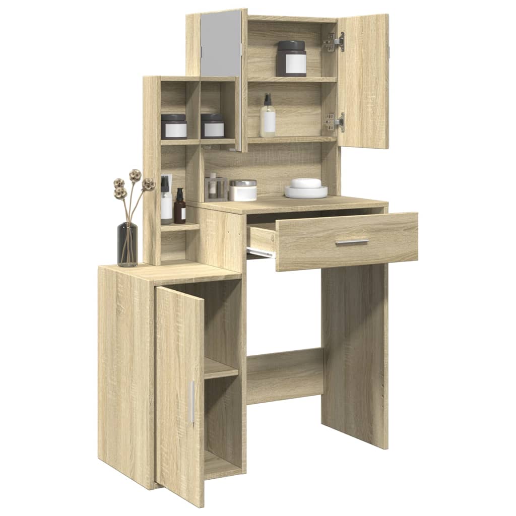 Toucador com armário 80x35x132 cm cor carvalho sonoma