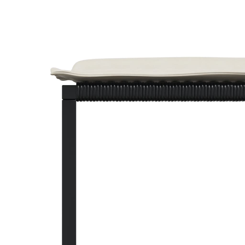 17 pcs conjunto de jantar p/ jardim c/ almofadões vime PE preto