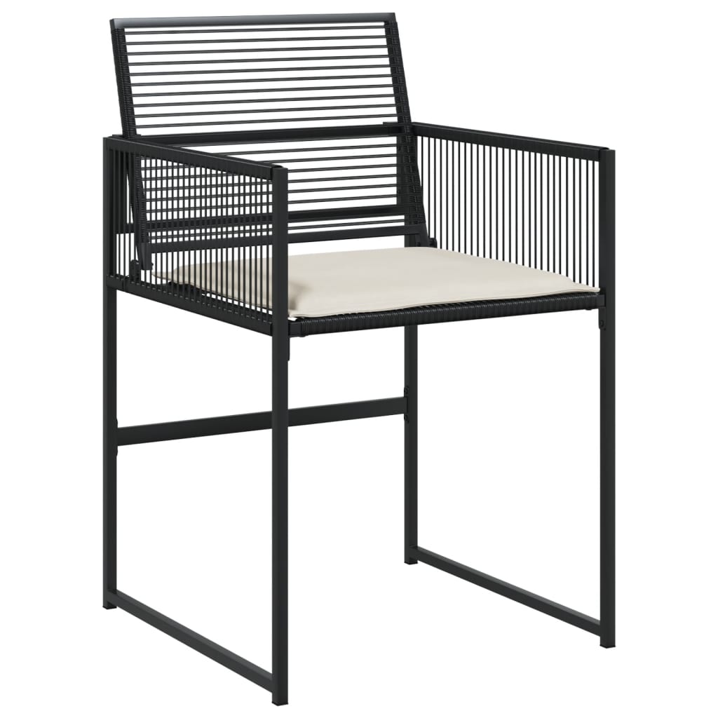 11 pcs conjunto de jantar p/ jardim c/ almofadões vime PE preto