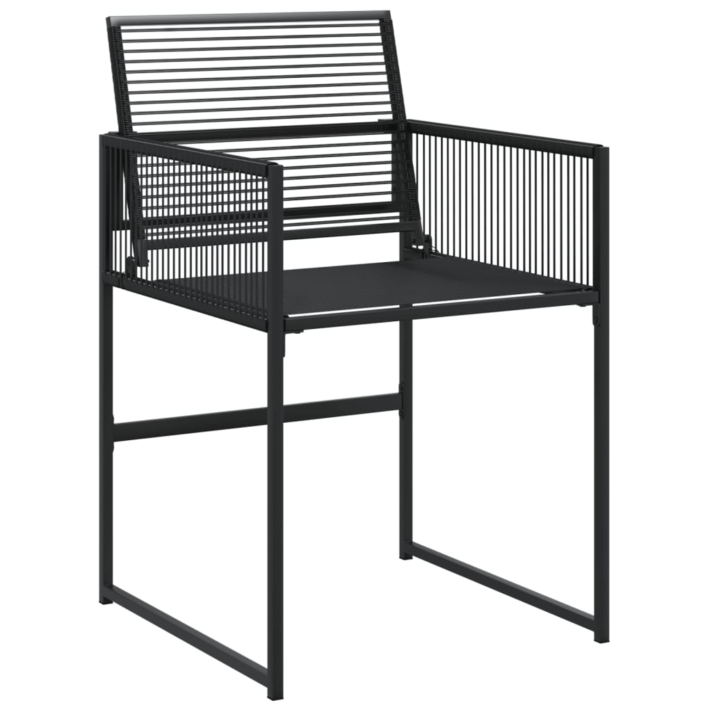 11 pcs conjunto de jantar para jardim vime PE preto