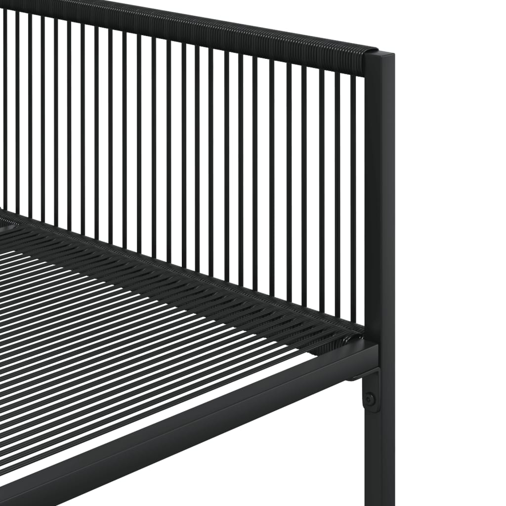11 pcs conjunto de jantar para jardim vime PE preto