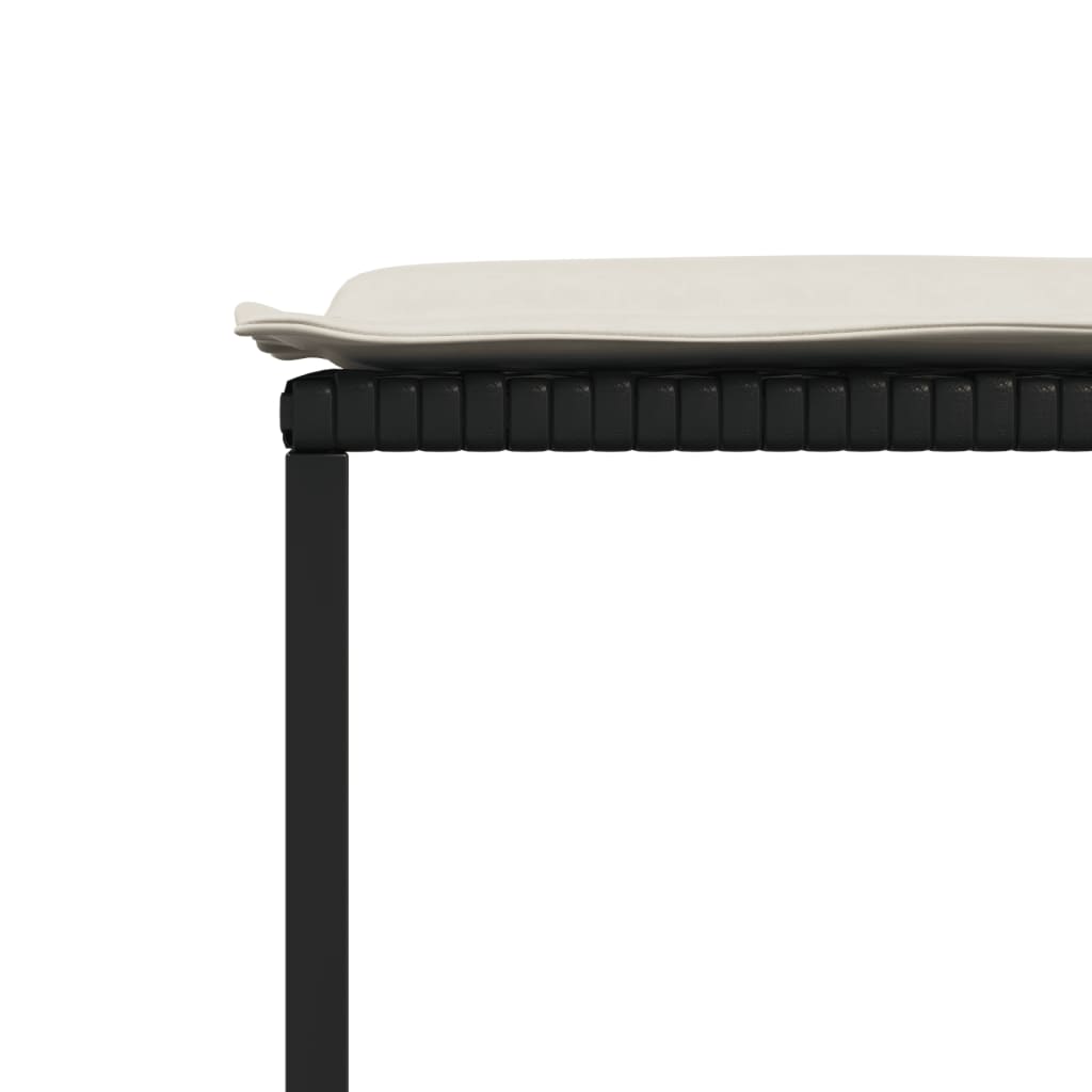 11 pcs conjunto de jantar p/ jardim c/ almofadões vime PE preto