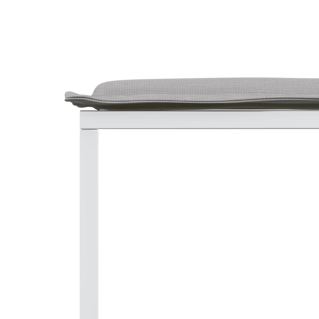 11 pcs conj. de jantar p/ jardim c/ almofadões textilene branco