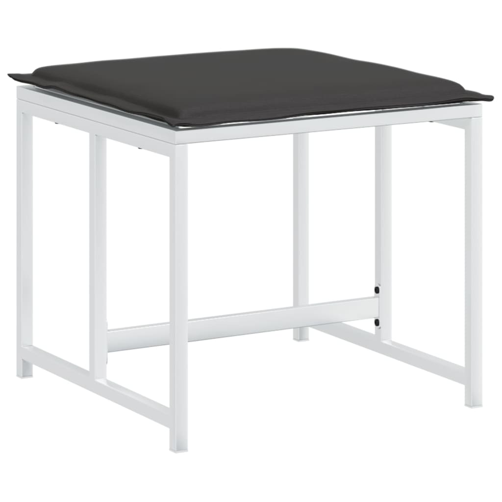 17 pcs conj. de jantar p/ jardim c/ almofadões textilene branco