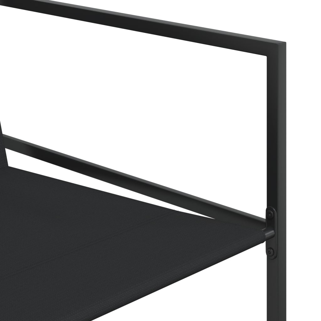 11 pcs conjunto de jantar para jardim textilene preto