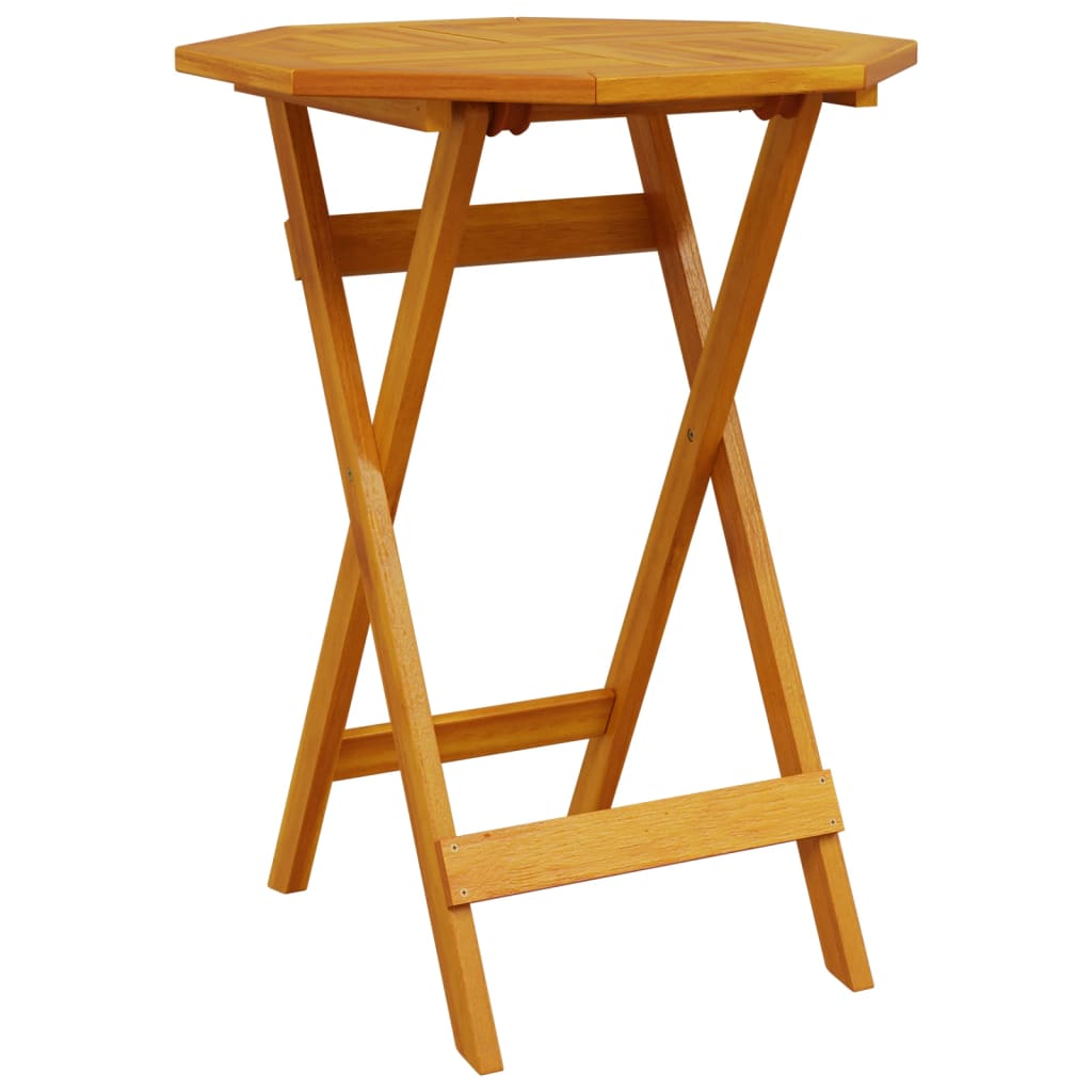 3 pcs conjunto de bistrô dobrável madeira de acácia maciça