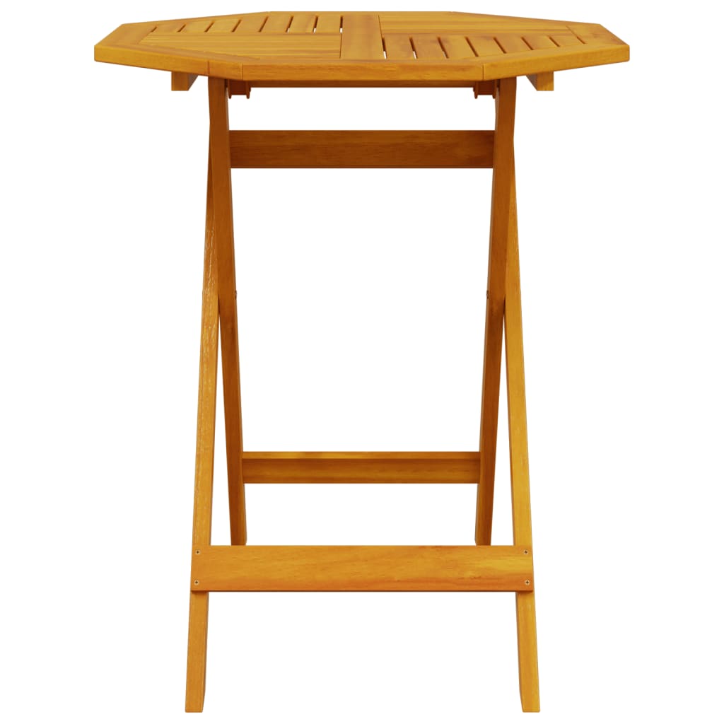 3 pcs conjunto de bistrô dobrável madeira de acácia maciça