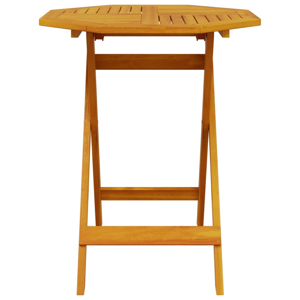 3 pcs conjunto de bistrô dobrável madeira de acácia maciça