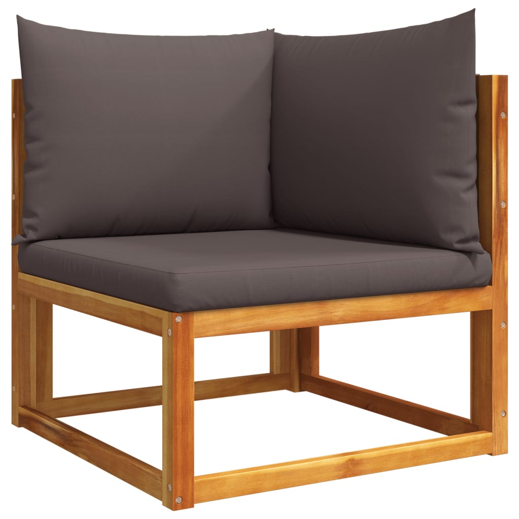 Conjunto de sofás de jardim  de 11 peças com almofadas de madeira de acácia e corda