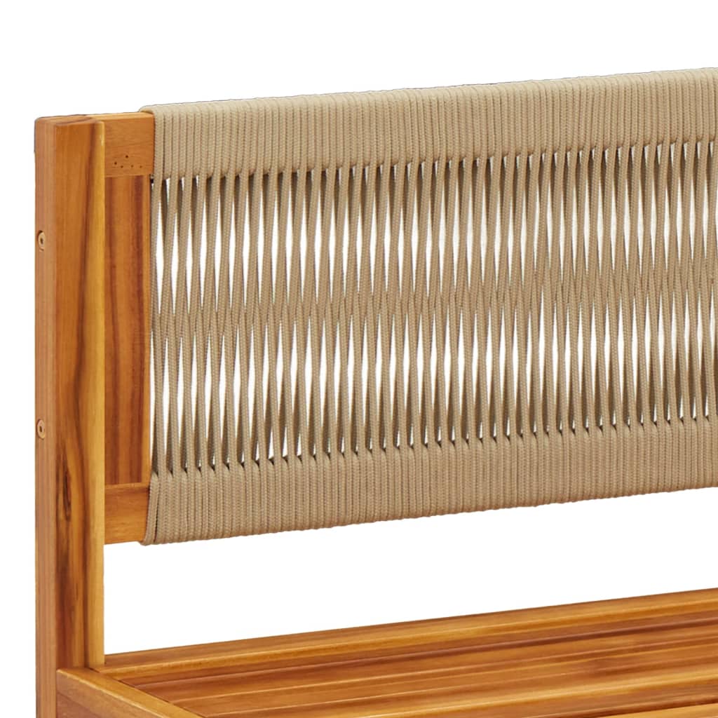 Conjunto de sofás de jardim  de 4 peças com almofadas de madeira de acácia e corda