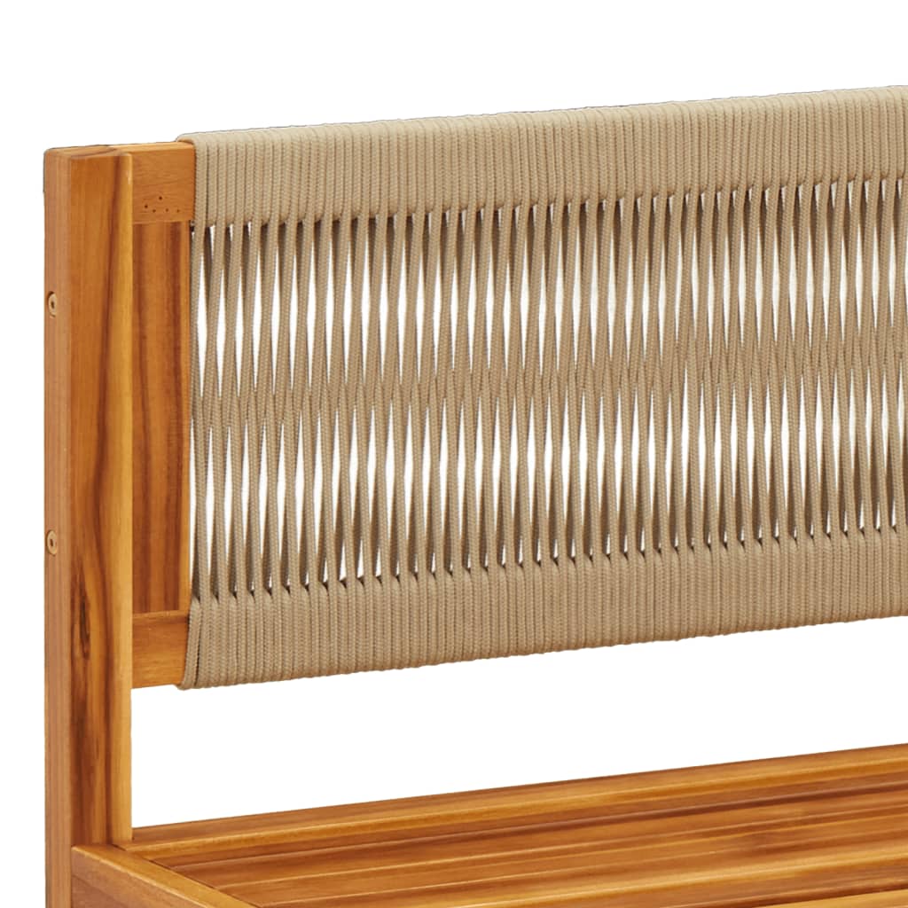 Conjunto de sofás de jardim  de 5 peças com almofadas de madeira de acácia e corda