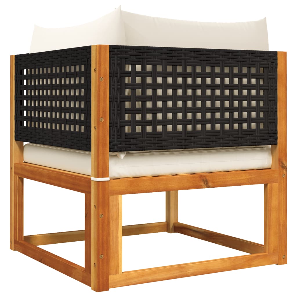 Conjunto de sofás de jardim  de 10 peças com almofadas de madeira de acácia e vime