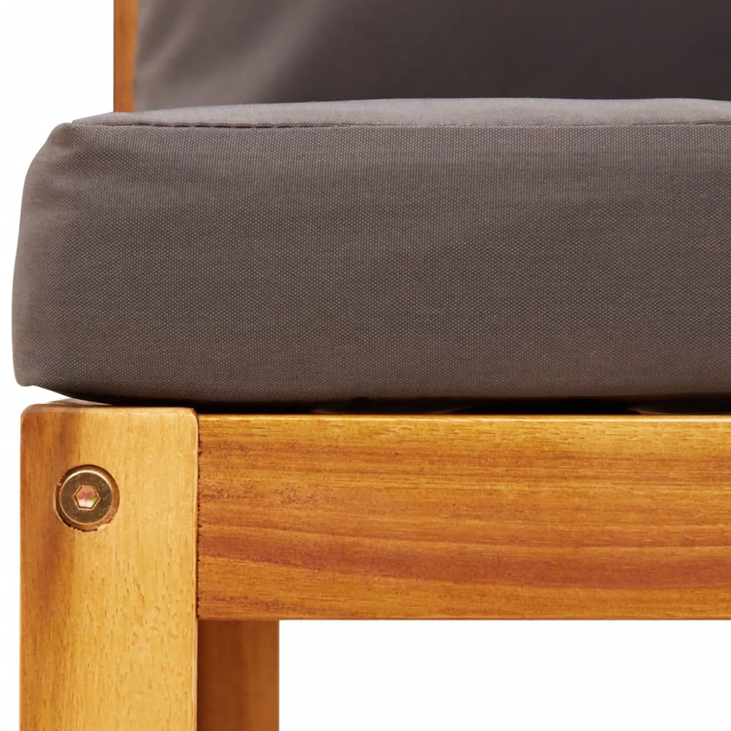 Conjunto de sofás de jardim  de 4 peças com almofadas de madeira de acácia e vime