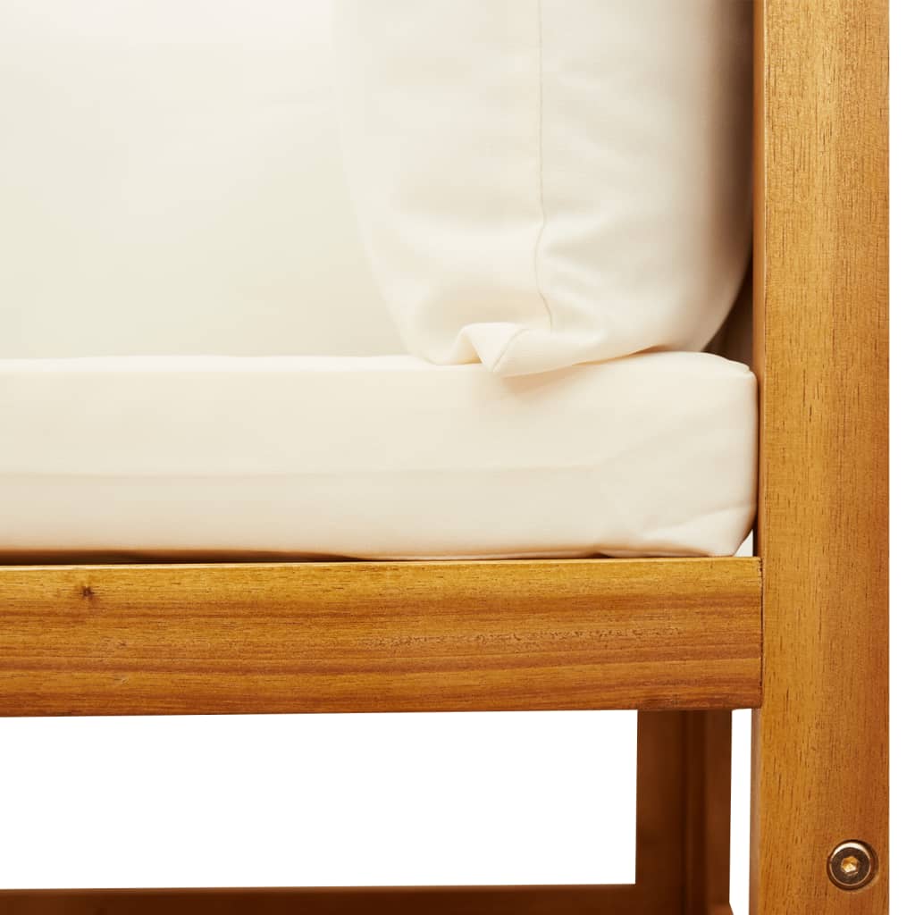 Conjunto de sofás de jardim  de 4 peças com almofadas de madeira de acácia e vime