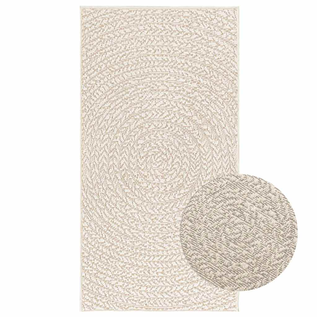 Tapete ZIZUR creme 60x110 cm aspeto de juta interior e exterior